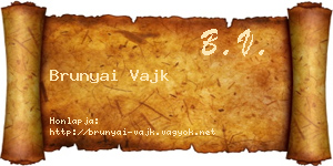 Brunyai Vajk névjegykártya